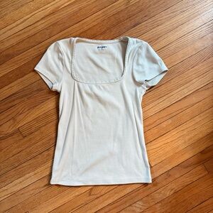 GAP Women's Cream Short Sleeve Top